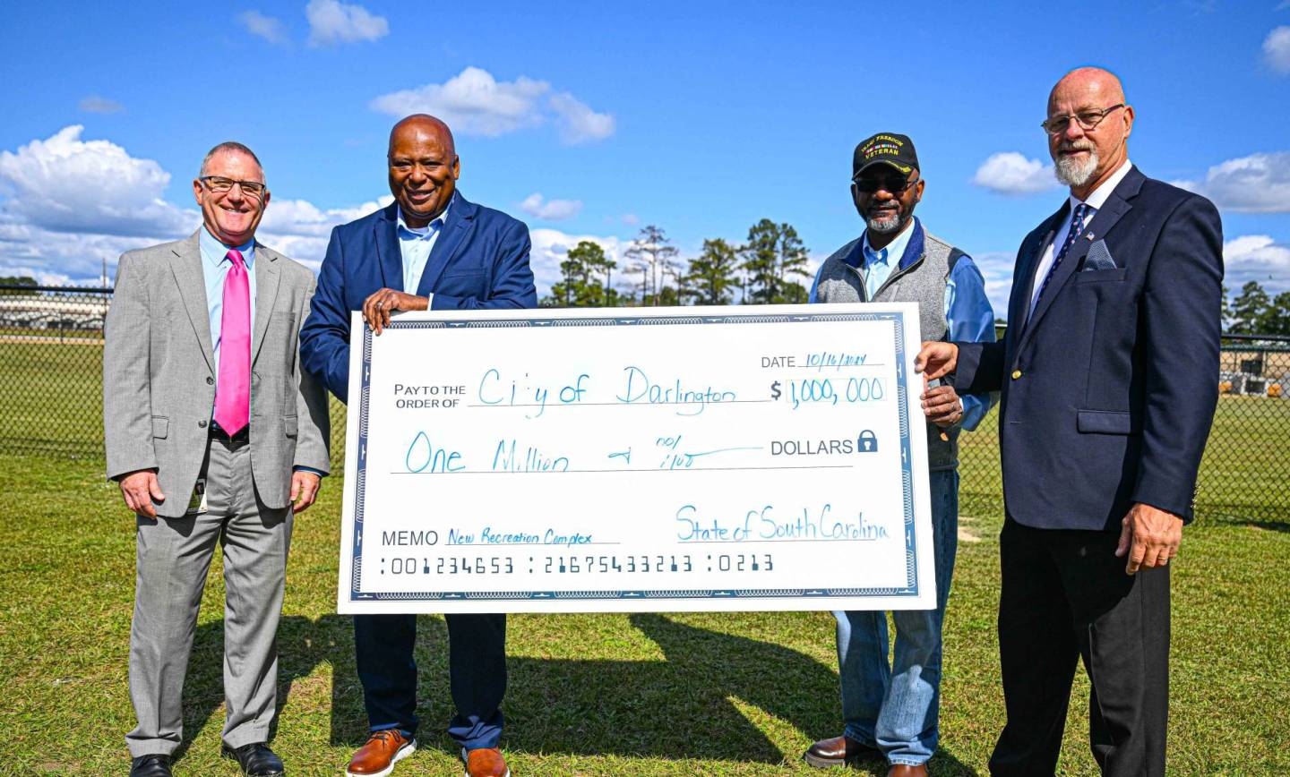 Sen. Gerald Malloy, Rep. Robert Williams Present $1 Million to City of Darlington’s Blue St. Sports Complex