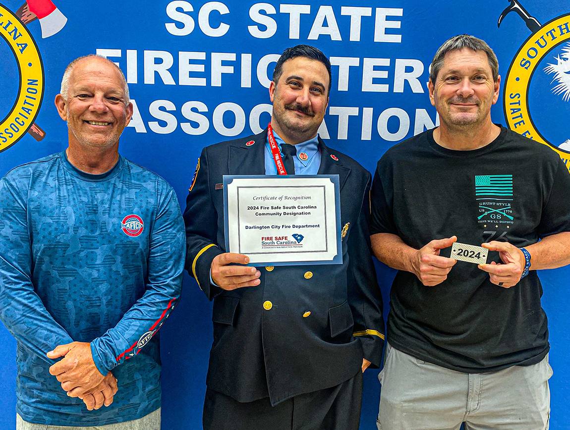 City of Darlington Designated as “Fire Safe Community” for Second Year by Fire Safe South Carolina